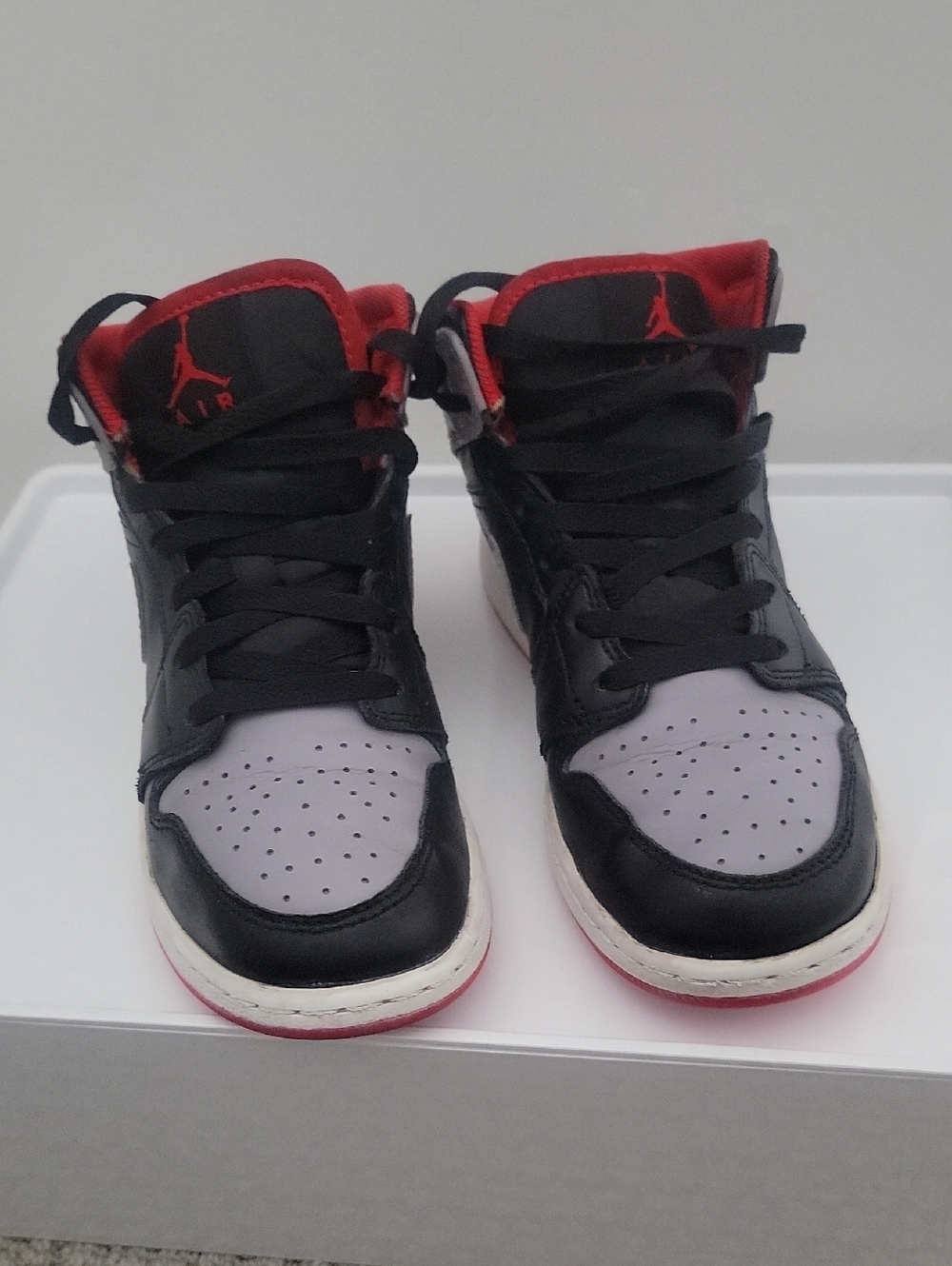 Jordan Kids Black, Gray and Red High-Top Sneakers
